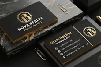 luxury minimalist corporate business card and logo