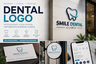 design a modern dentist logo for your dental clinic