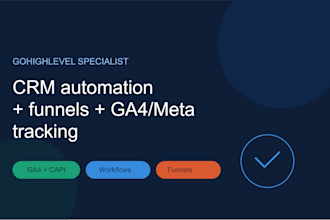 build gohighlevel CRM automation, funnels and ga4 meta tracking setup