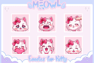 draw cute custom kawaii emotes for twitch