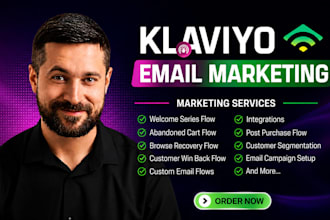 design klaviyo email templates, setup sales automation flows, HTML emails