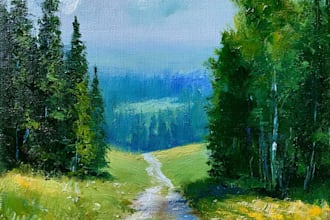 hand paint a custom landscape oil painting on canvas