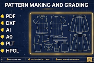 be your pattern maker and create custom dress and garment patterns in PDF