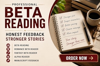 be your beta reader for romance, fantasy and thriller novel