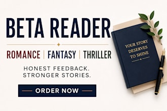 be your beta reader for romance, fantasy and thriller novel