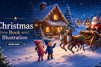 create christmas children book illustration christian storybook watercolor