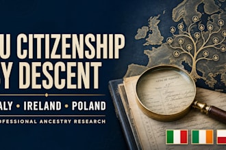 trace your italian, irish, or polish ancestry for eu citizenship by descent