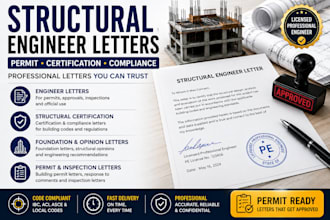 prepare structural engineer letters, permit documents and certifications