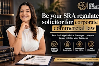 be your sra regulated solicitor for corporate and commercial law