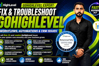 troubleshoot gohighlevel workflows, CRM and automations