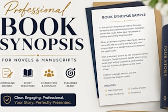 write a standout book synopsis for your novel, manuscript synopsis, book blurb