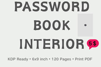 design password logbook interior for amazon kdp low content book