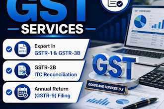 do complete gst return filing gstr1 and 3b reconciliation and annual return