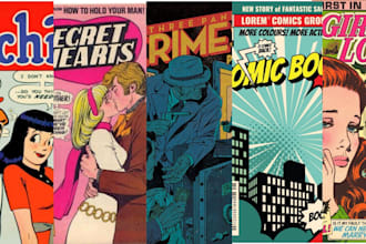 draw retro vintage comic poster, pop art, or superhero comic illustration