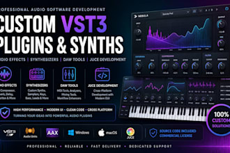 develop custom vst3 plugins, audio effects, synths, juce apps, daw tools