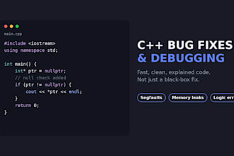 fix bugs, debug, or write your cpp program