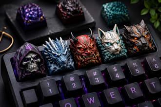 design custom 3d artisan keycaps for mechanical keyboards