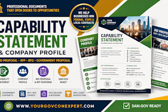 design a capability statement and company profile for government bids