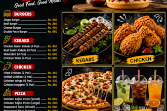 design a professional food menu
