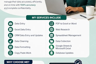 do CRM data cleaning, management, data entry and excel