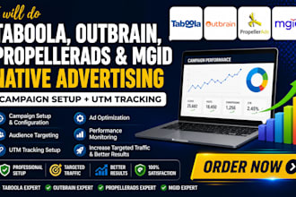 set up taboola outbrain propellerads mgid native ad campaigns utm tracking