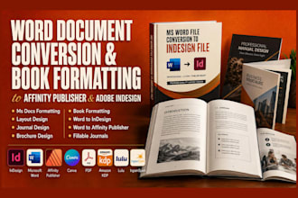 do ms word formatting, worbook document, in affinity publisher, adobe indesign
