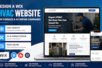 design wix hvac installation website for furnace and ac repair companies