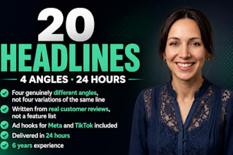 write 20 high converting headlines for your product or landing page