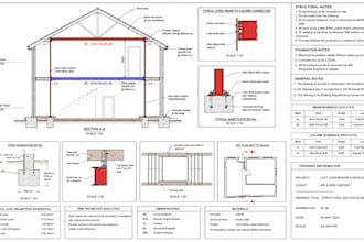 create UK building house extension and loft conversion plan, regulations drawing