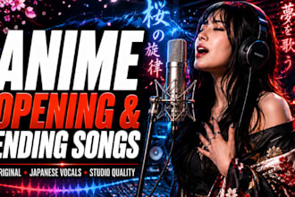 compose sing your opening and closing anime theme song as a japanese vocalist