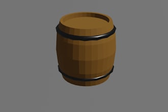 create a low poly 3d barrel for your games