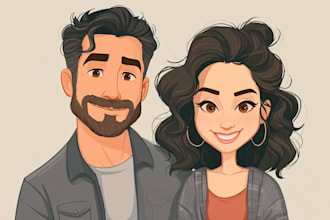 make a colorful cartoon portrait for your profile