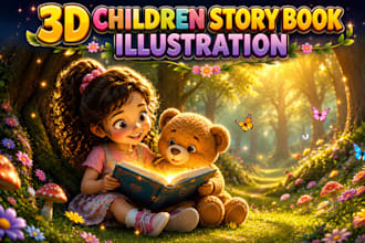 design children story book illustration, children story book illustration