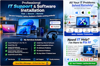 install any software, fix, repair windows, mac, computer, laptop remotely