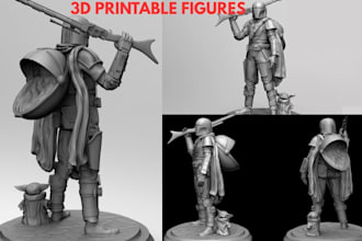sculpt action figure toy anime 2d to 3d model stl file for 3d printable models