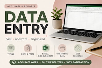 accurate data entry, typing and copy past tasks