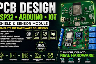 design pcb, esp32, arduino, iot, sensor modules and custom electronics