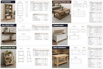 provide detail DIY woodworking plans, cut list, material listing for any project