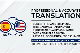 professionally translate english to spanish and vice versa