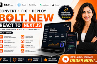 convert fix deploy bolt new react to nextjs bug fix ai app developer wordpress