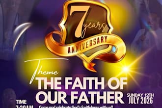 design church anniversary, sermon, or revival conference flyer