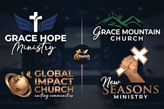be create best christian ministry or modern church logo design