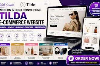 create tilda fashion jewelry skincare furniture electronics ecommerce website