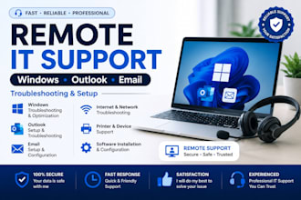 remotely fix windows outlook email and computer issues