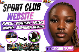 build sporting club website, football club, gym, yoga or basketball club website