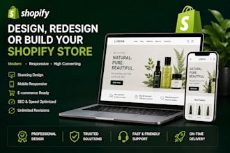 design, redesign, revamp or build a shopify store