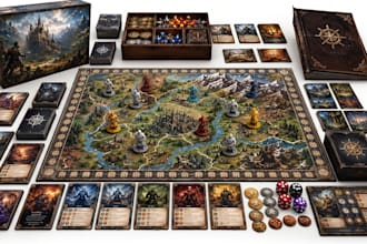 custom card game board game design tabletop  game layout tarot card box rulebook