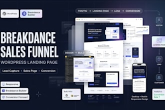 create breakdance builder sales funnel landing page for wordpress