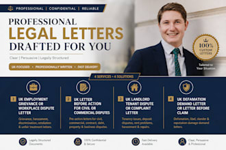 draft a UK letter before action for civil or commercial disputes