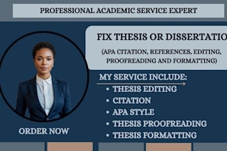 proofread, edit and format your thesis or dissertation, citation in apa style